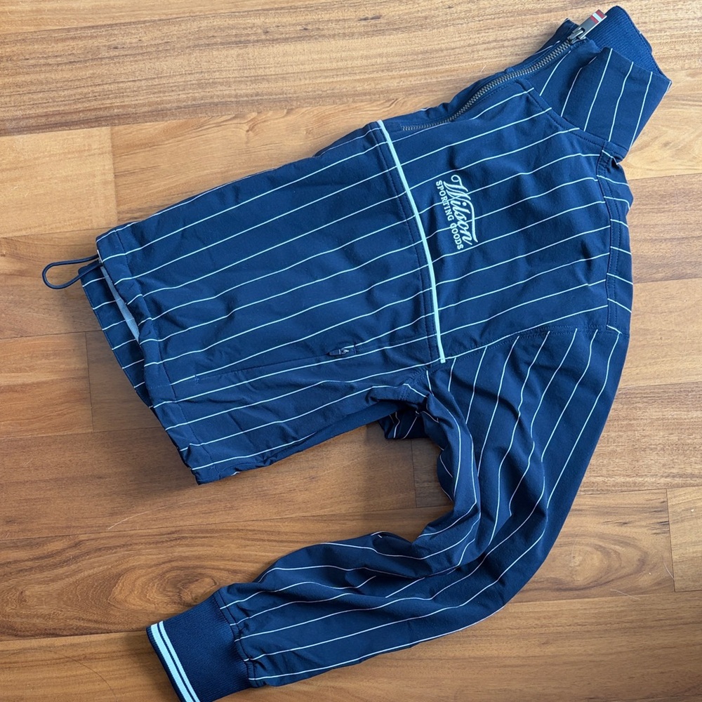 Wilson Davenport Woven Popover XS Classic Navy Pinstripe NWT - Picture 5 of 8